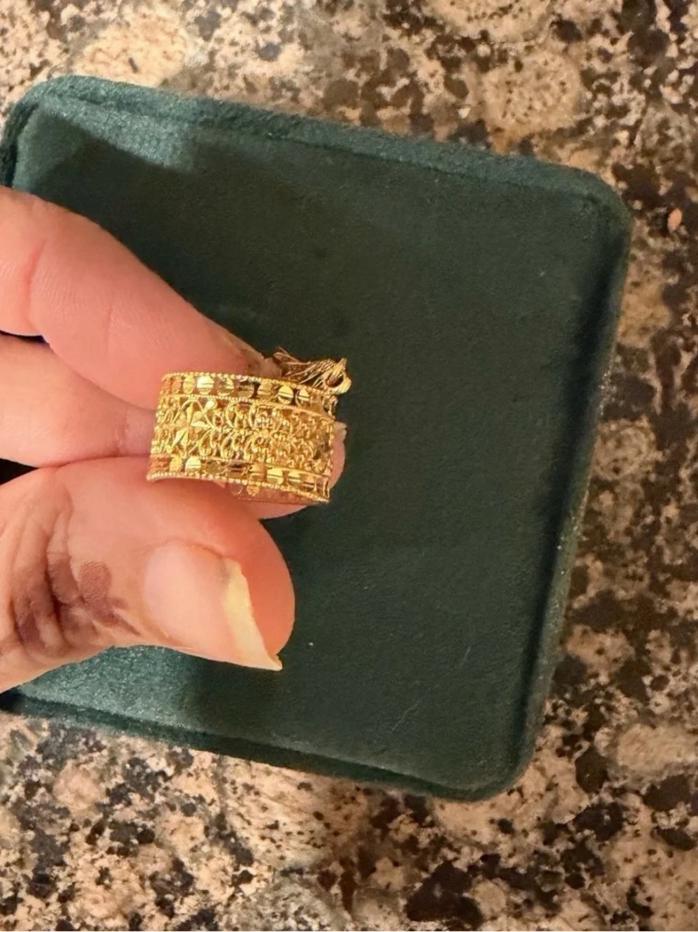 21k Gold Double Ring Connector Chain - Elegant Gold Tone Women’s Jewelry
